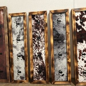 Rustic Cowhide Coat Hangers Handmade